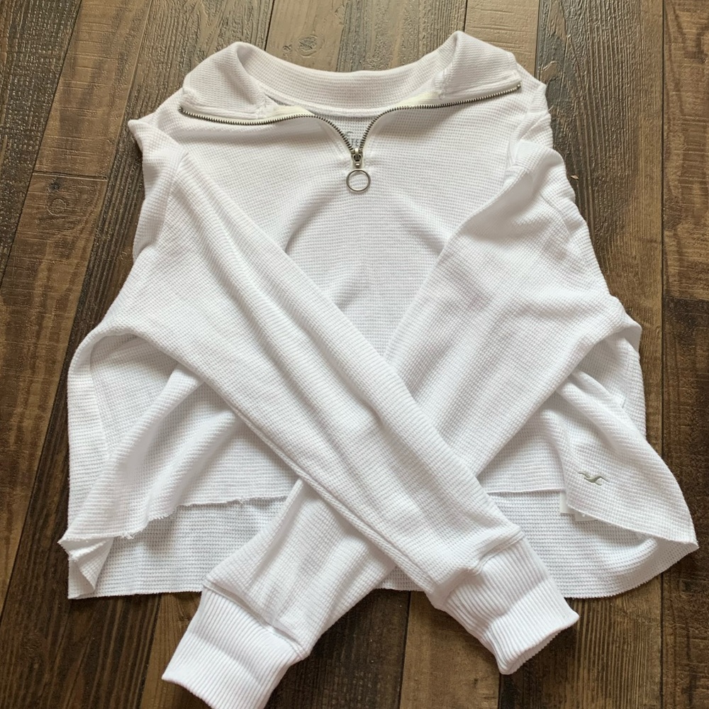 half zip up crop top